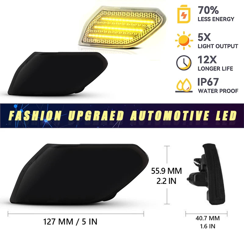 LED Dynamic Side Marker Light Turn Signal Blinker Indicator