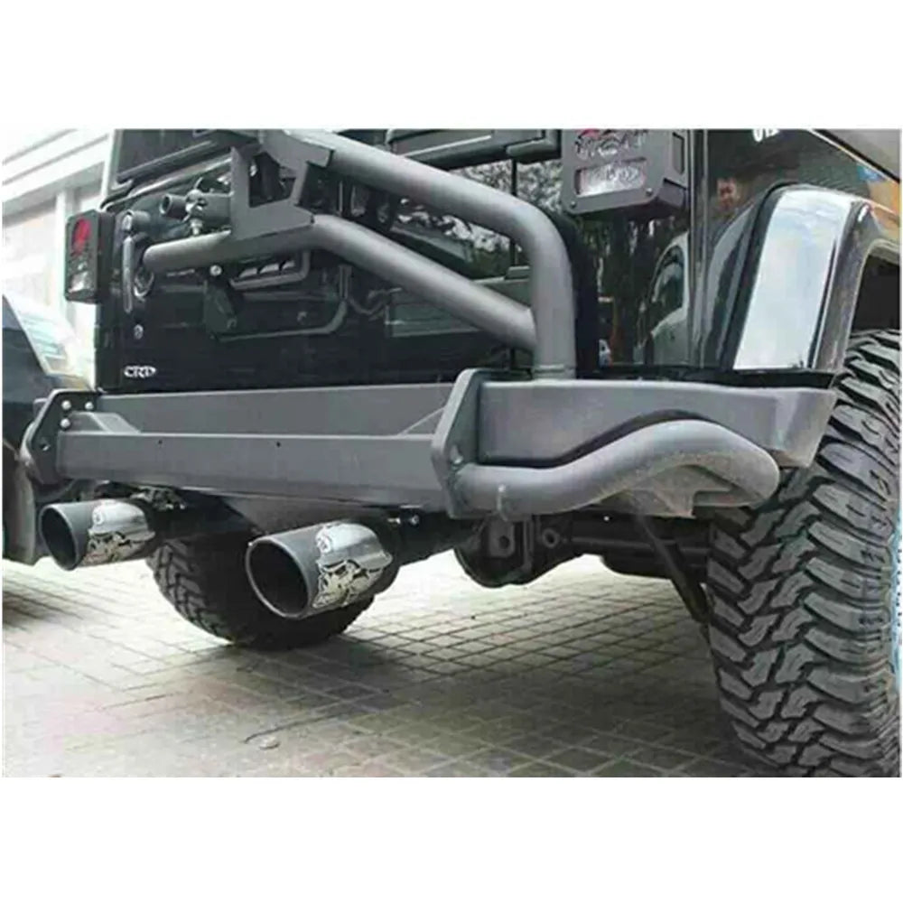 Spare Tire Mount Black Steel Rear Bumper