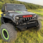 WIZSIN Mars Style Grill Front Bumper Grille Car Grills for Jeep Wrangler 2007-2018 JK JKU With Red Star DRL 4x4 Accessories ABS
