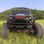 WIZSIN Mars Style Grill Front Bumper Grille Car Grills for Jeep Wrangler 2007-2018 JK JKU With Red Star DRL 4x4 Accessories ABS