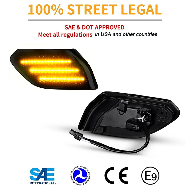 LED Dynamic Side Marker Light Turn Signal Blinker Indicator