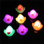 1 Pcs Cute Duck Bath Toys LED Water Induction Luminous Duck Floats Shower Fun Play Animal Pool Toys Children Bath Toys