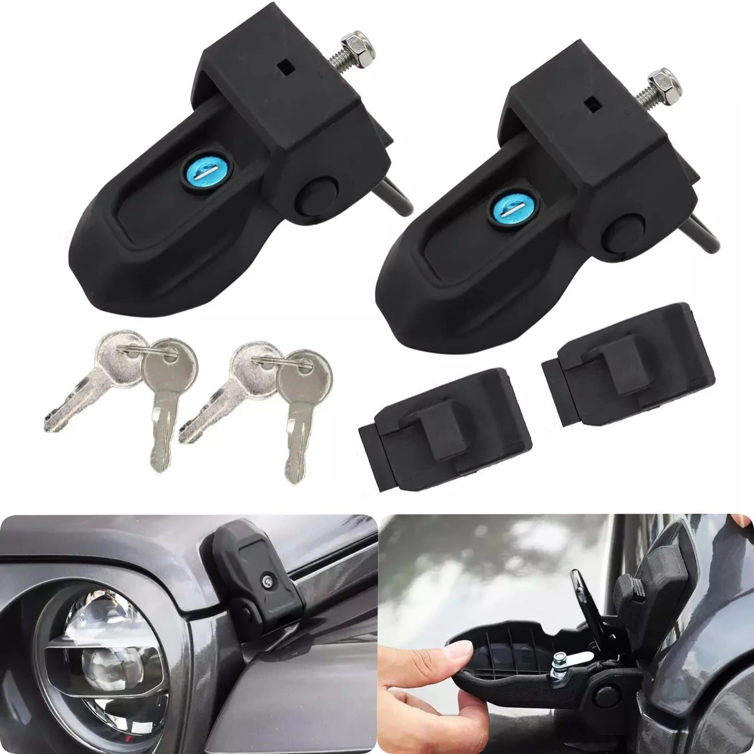 Hood Latches Catch Locking with Keys